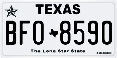 TX license plate BFO8590