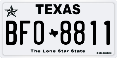 TX license plate BFO8811