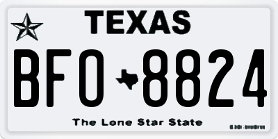 TX license plate BFO8824