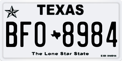 TX license plate BFO8984