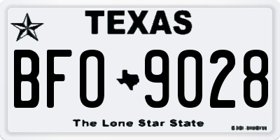 TX license plate BFO9028