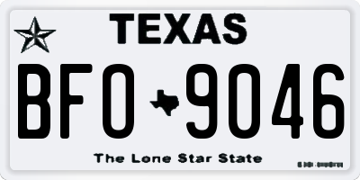 TX license plate BFO9046