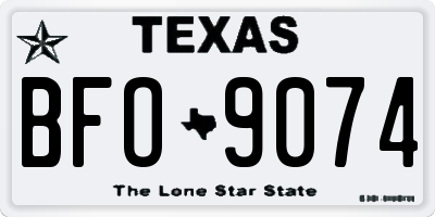 TX license plate BFO9074