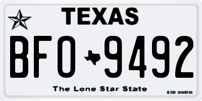TX license plate BFO9492