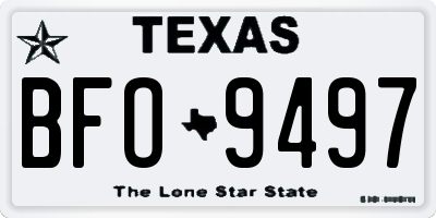 TX license plate BFO9497