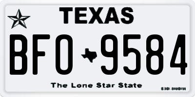 TX license plate BFO9584