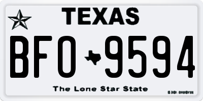 TX license plate BFO9594