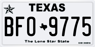 TX license plate BFO9775