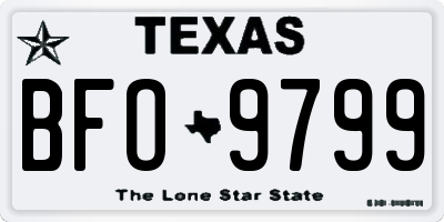 TX license plate BFO9799