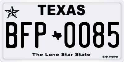 TX license plate BFP0085