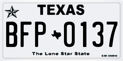 TX license plate BFP0137