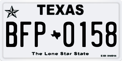 TX license plate BFP0158