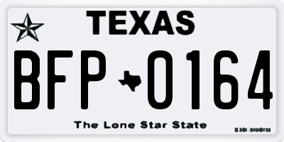 TX license plate BFP0164