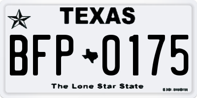 TX license plate BFP0175