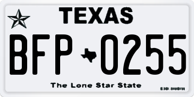 TX license plate BFP0255