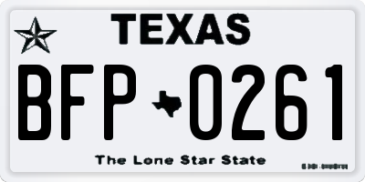 TX license plate BFP0261