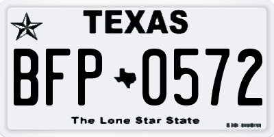 TX license plate BFP0572