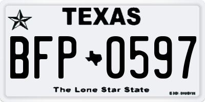 TX license plate BFP0597