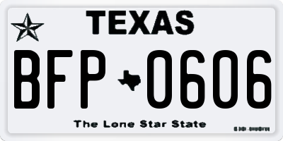 TX license plate BFP0606