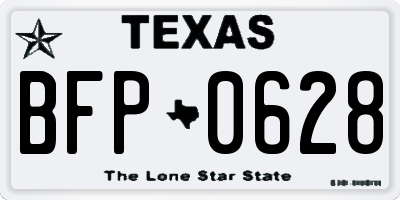 TX license plate BFP0628
