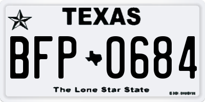 TX license plate BFP0684
