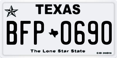 TX license plate BFP0690