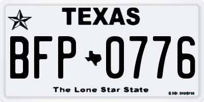 TX license plate BFP0776