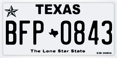TX license plate BFP0843