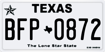 TX license plate BFP0872