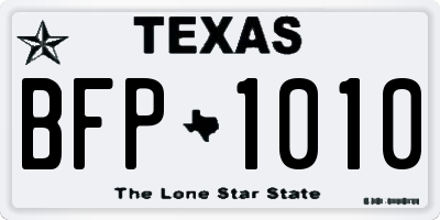 TX license plate BFP1010
