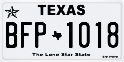 TX license plate BFP1018