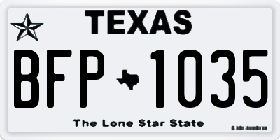 TX license plate BFP1035