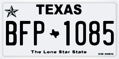 TX license plate BFP1085