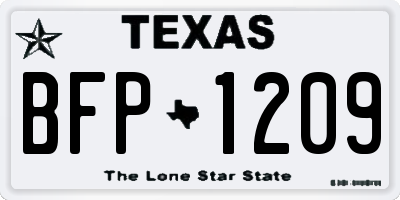 TX license plate BFP1209