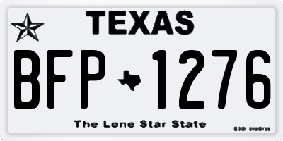 TX license plate BFP1276