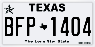 TX license plate BFP1404