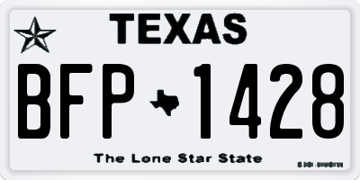 TX license plate BFP1428