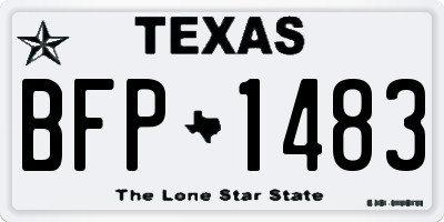 TX license plate BFP1483