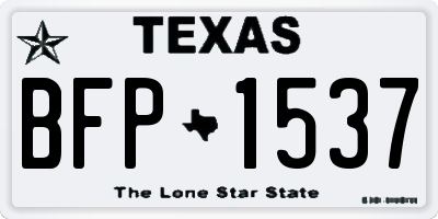 TX license plate BFP1537
