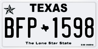 TX license plate BFP1598