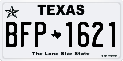TX license plate BFP1621