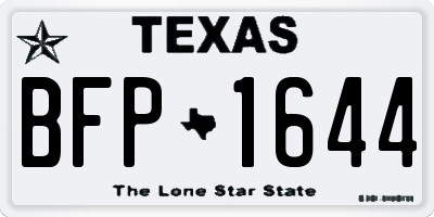TX license plate BFP1644