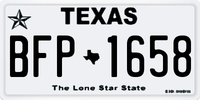 TX license plate BFP1658