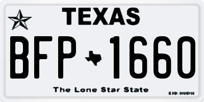 TX license plate BFP1660