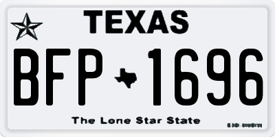 TX license plate BFP1696