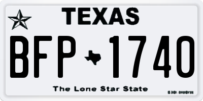 TX license plate BFP1740
