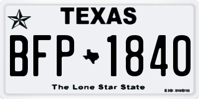 TX license plate BFP1840