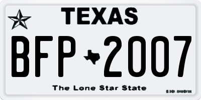 TX license plate BFP2007