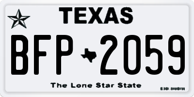 TX license plate BFP2059