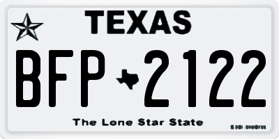 TX license plate BFP2122